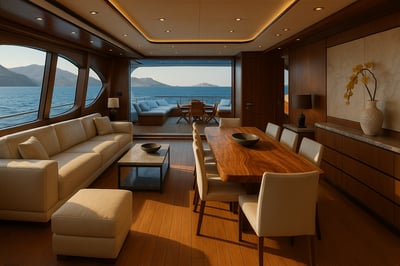 Discover the Art of Yacht Luxury Interior on Exclusive Charters in Mykonos